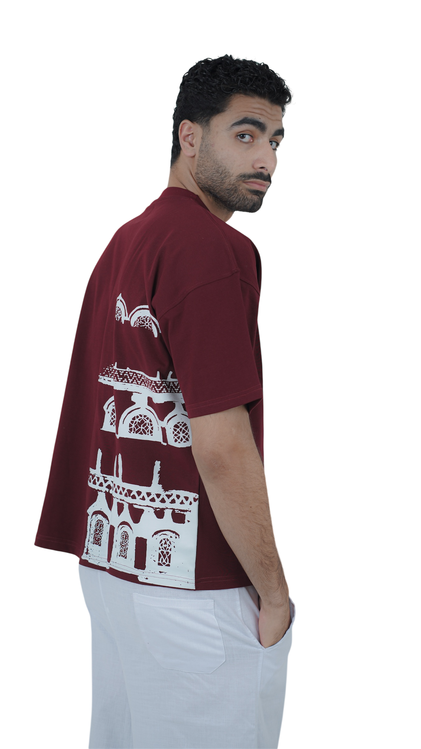 QAMARIA BURGUNDY T SHIRT