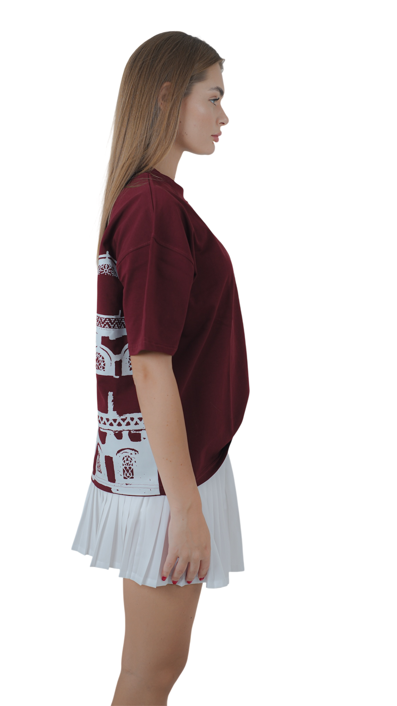 QAMARIA BURGUNDY T SHIRT