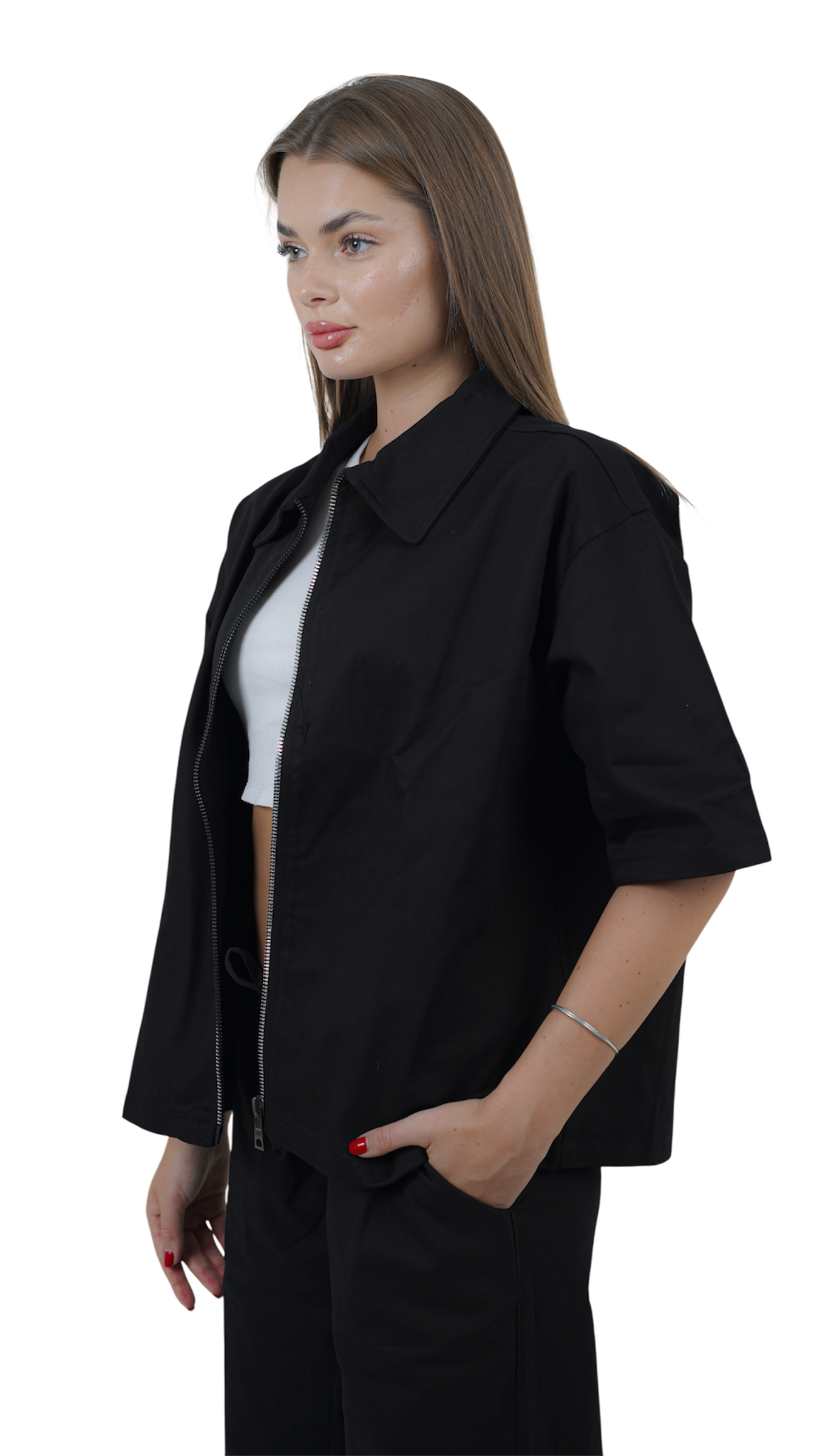 YAMENION BLACK ZIP-UP