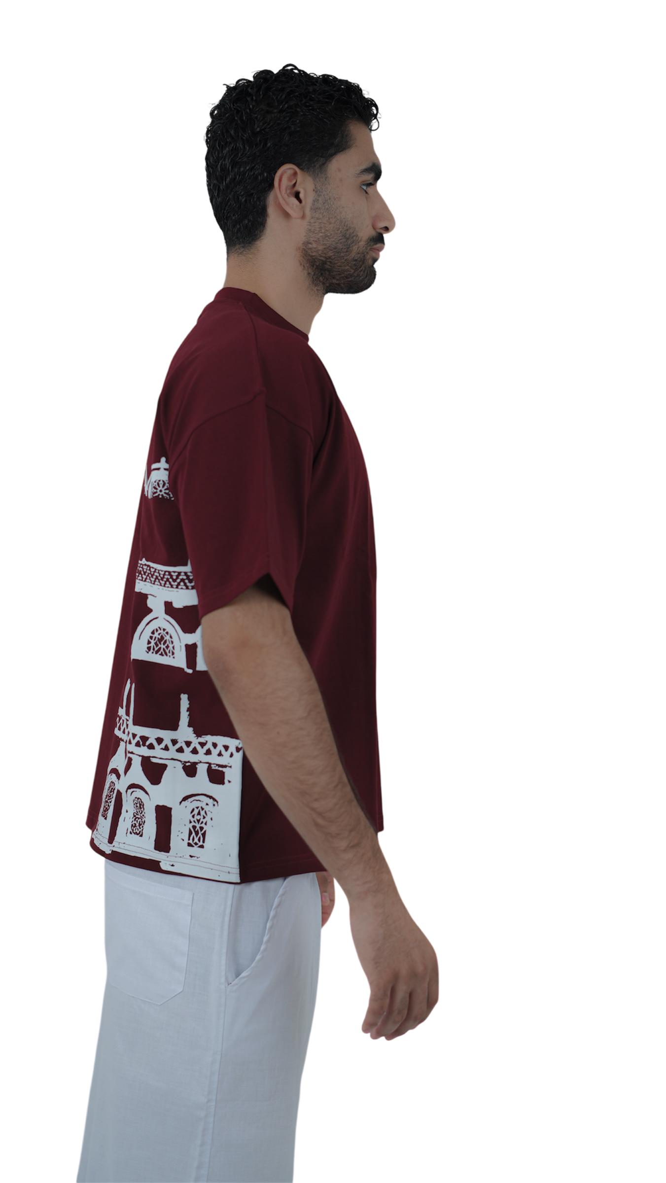 QAMARIA BURGUNDY T SHIRT