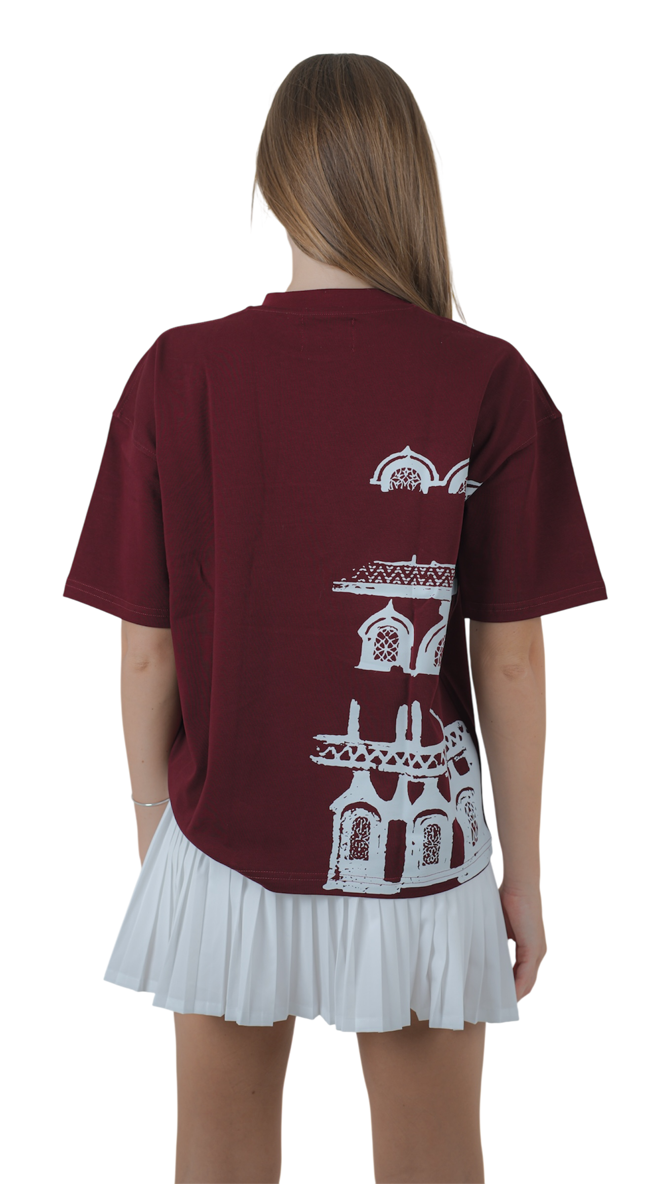 QAMARIA BURGUNDY T SHIRT