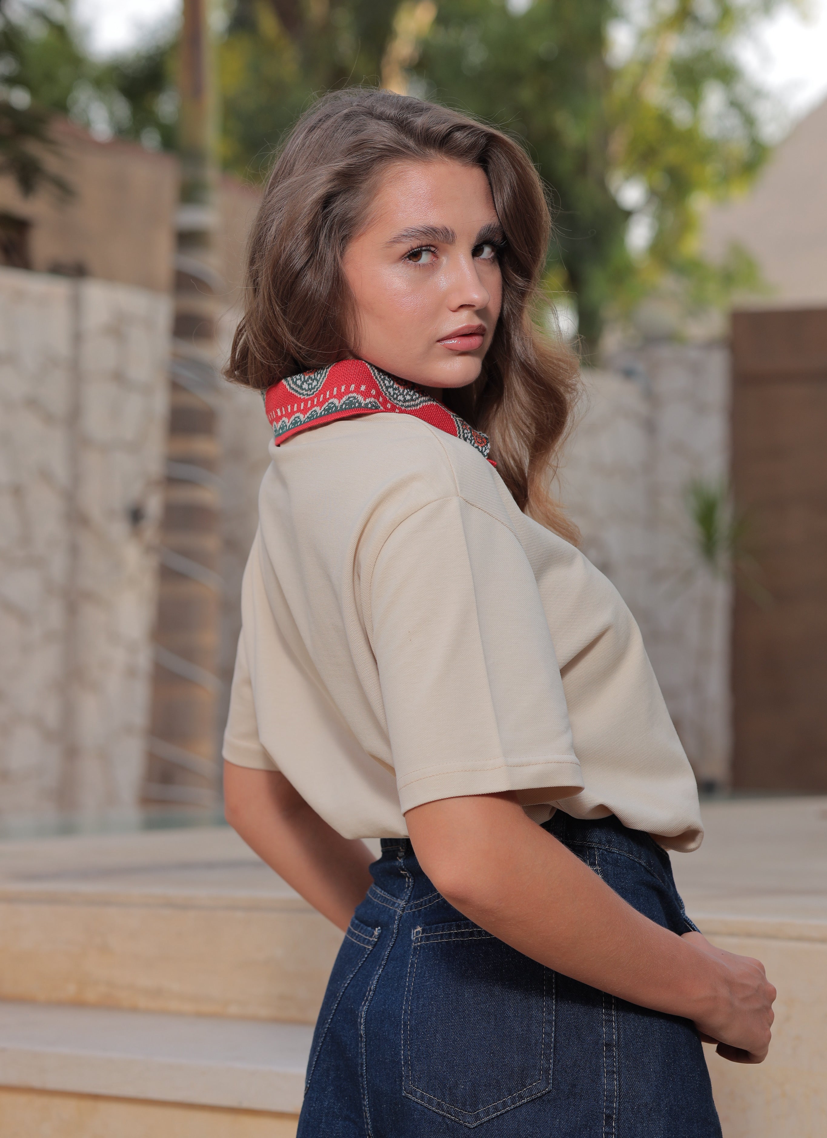 STARAH  BEIGE POLO SHIRT