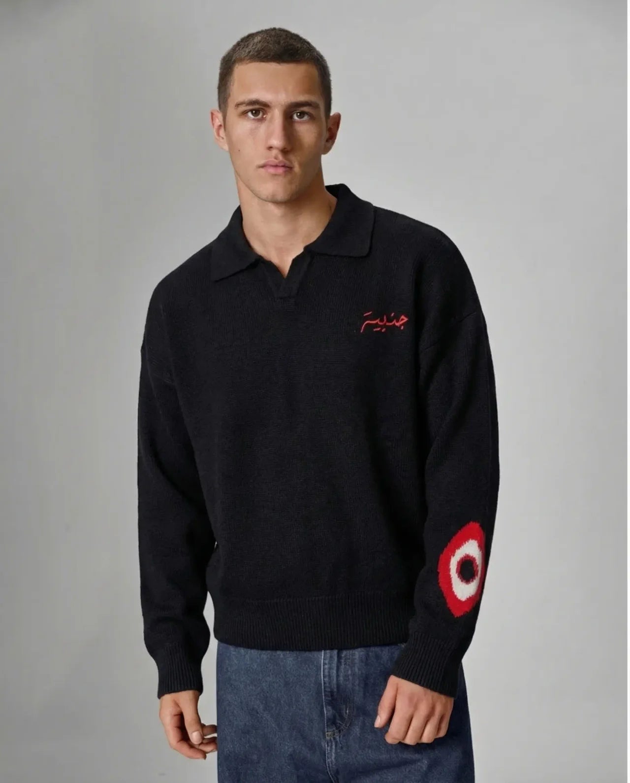 MUGHMAQ KNITED POLO SWEETSHIRT