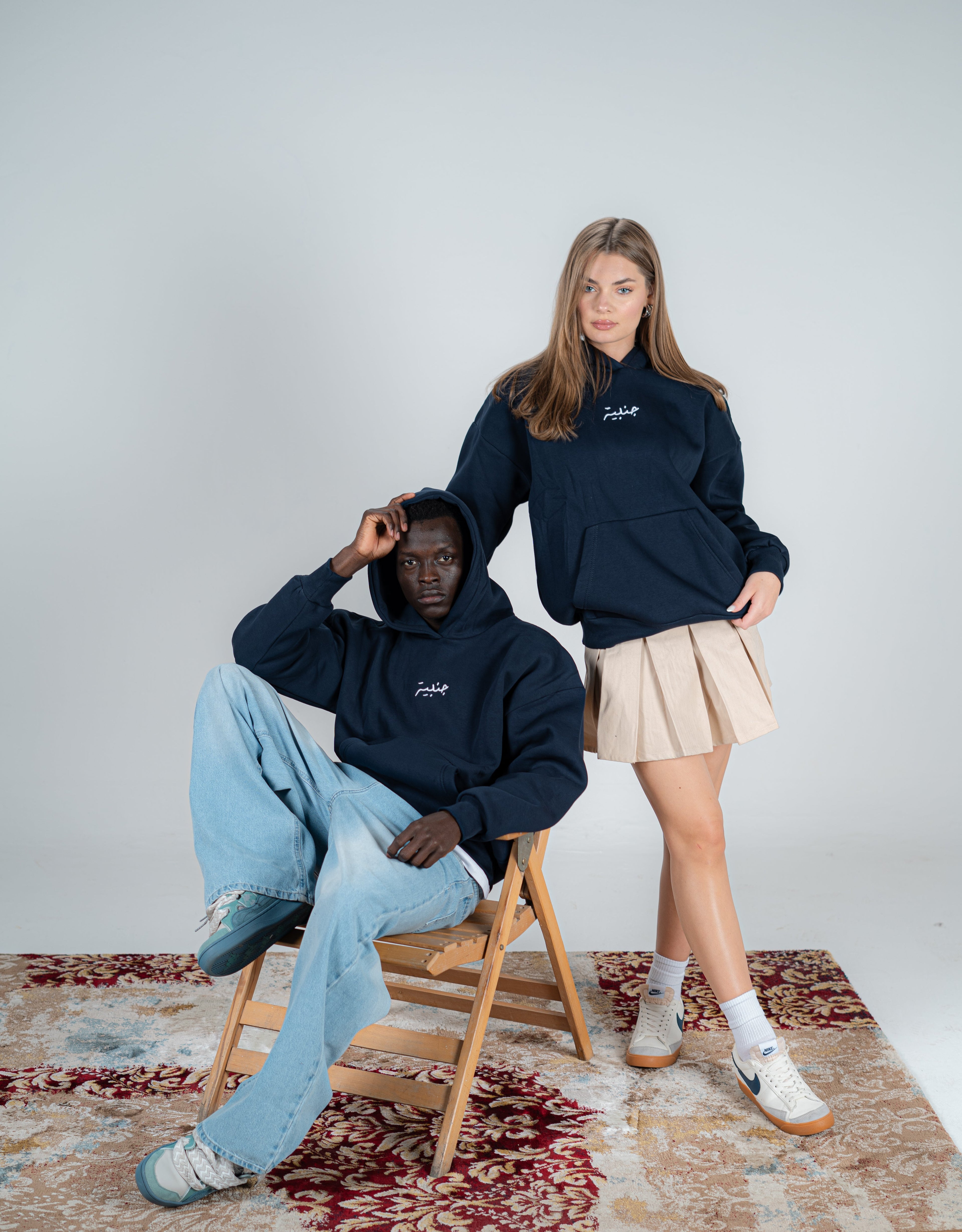 DAR-ALHAJAR NAVY HOODIE