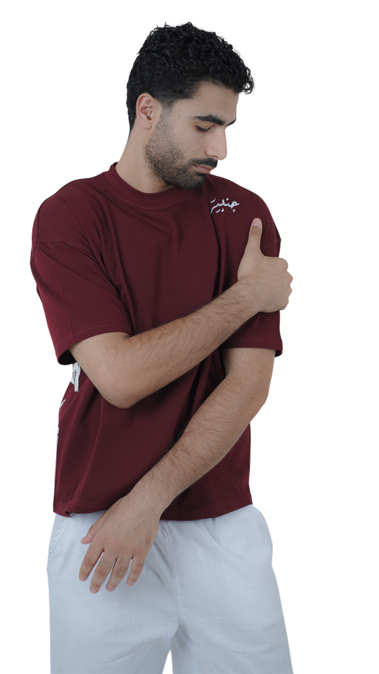 QAMARIA BURGUNDY T SHIRT