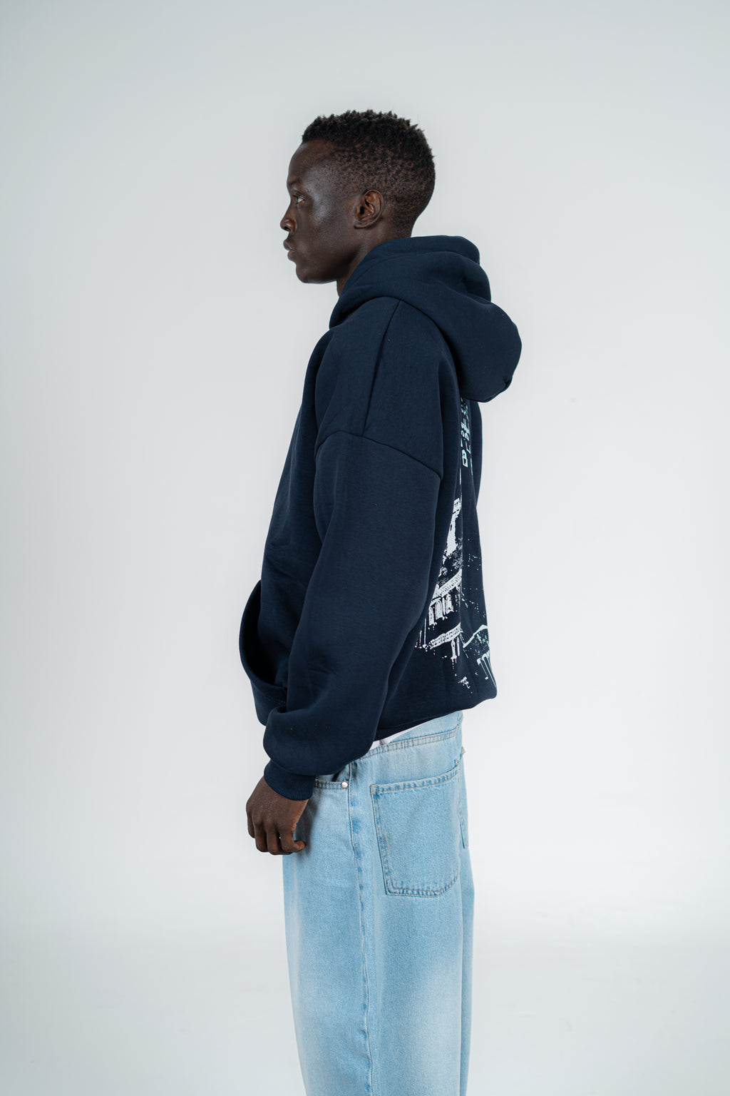 DAR-ALHAJAR NAVY HOODIE