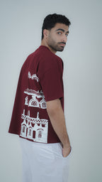 QAMARIA BURGUNDY T SHIRT