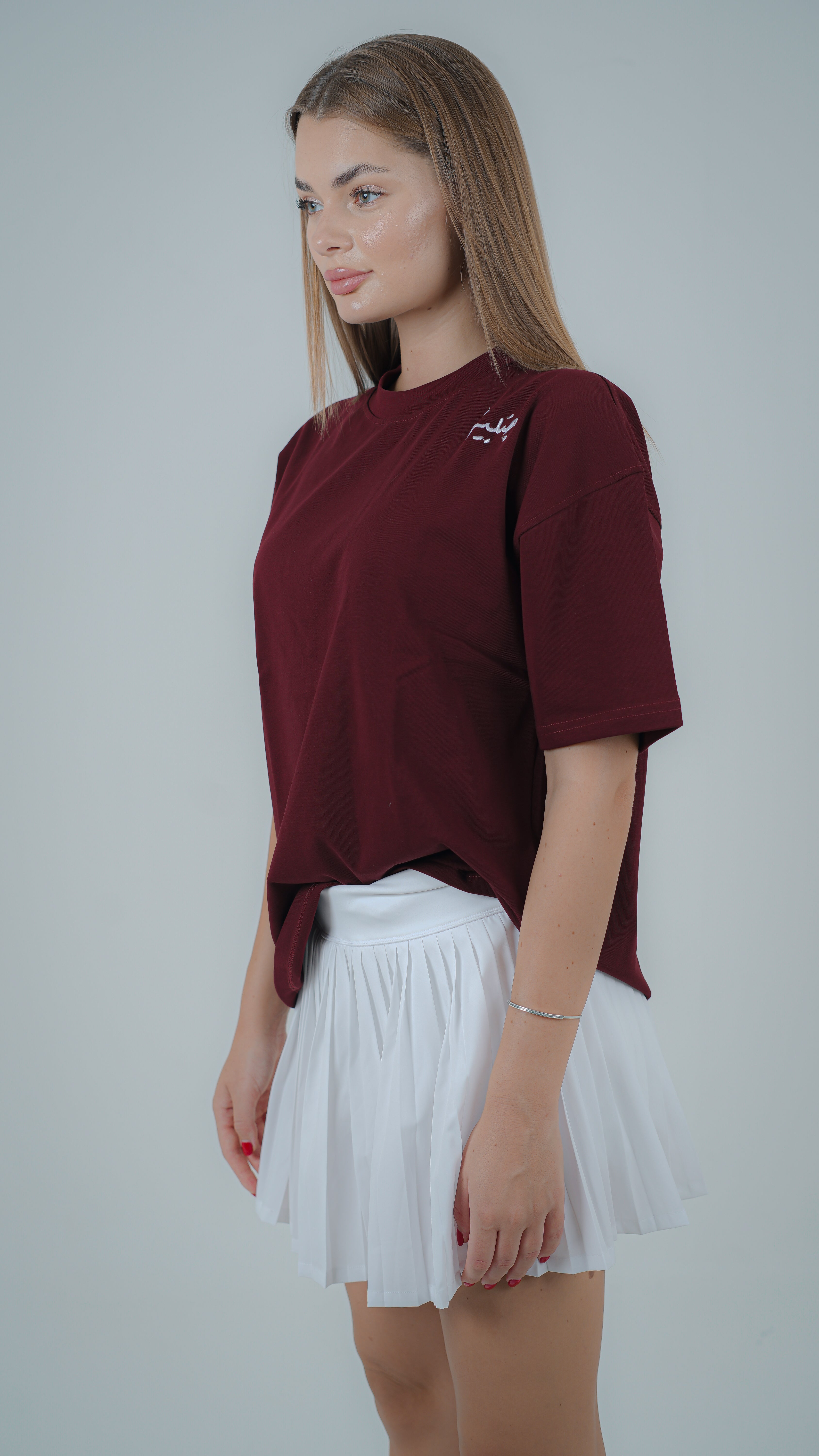 QAMARIA BURGUNDY T SHIRT