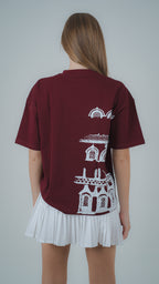 QAMARIA BURGUNDY T SHIRT