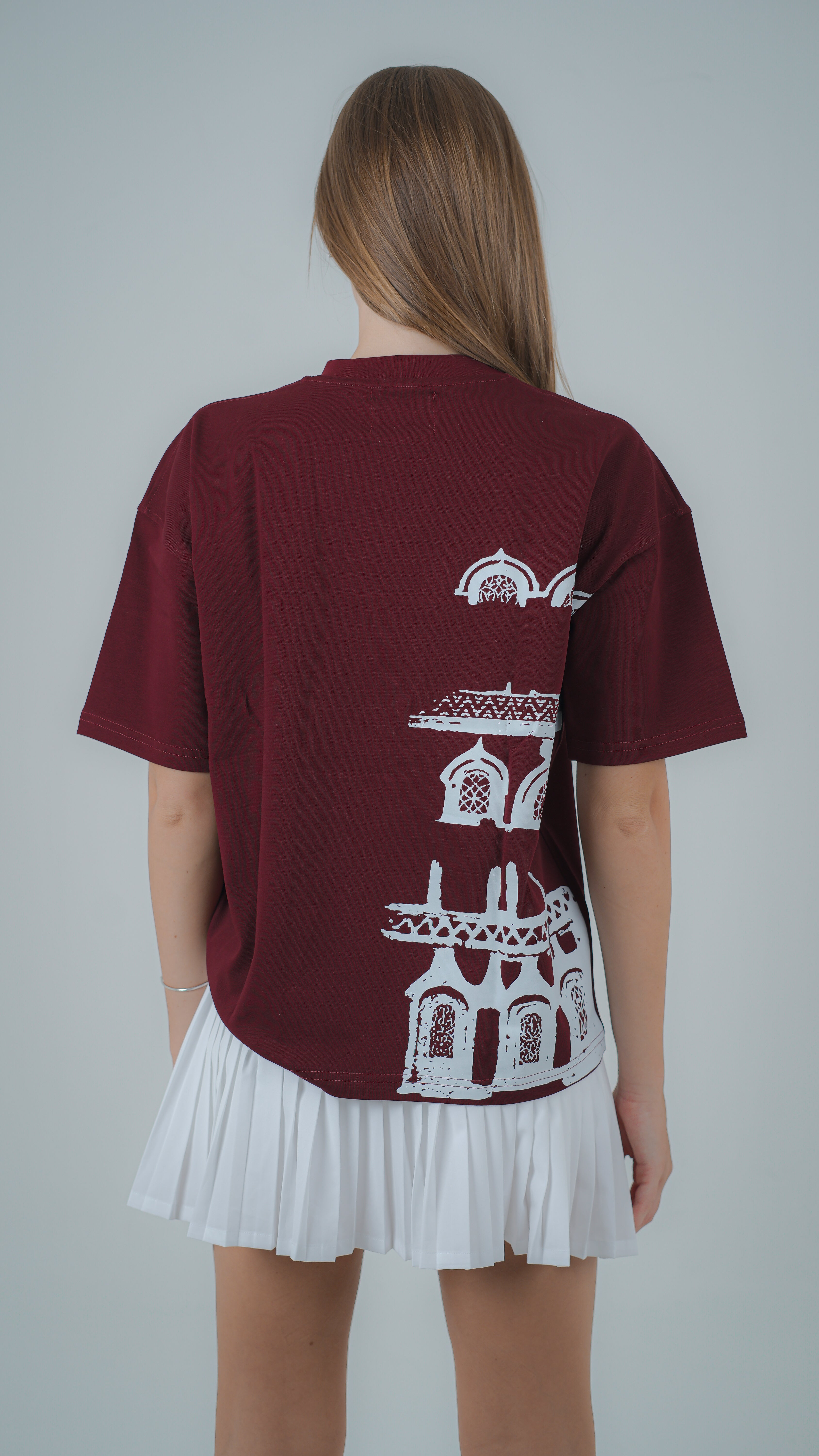 QAMARIA BURGUNDY T SHIRT