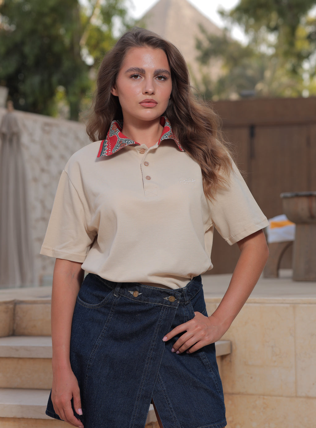 STARAH  BEIGE POLO SHIRT