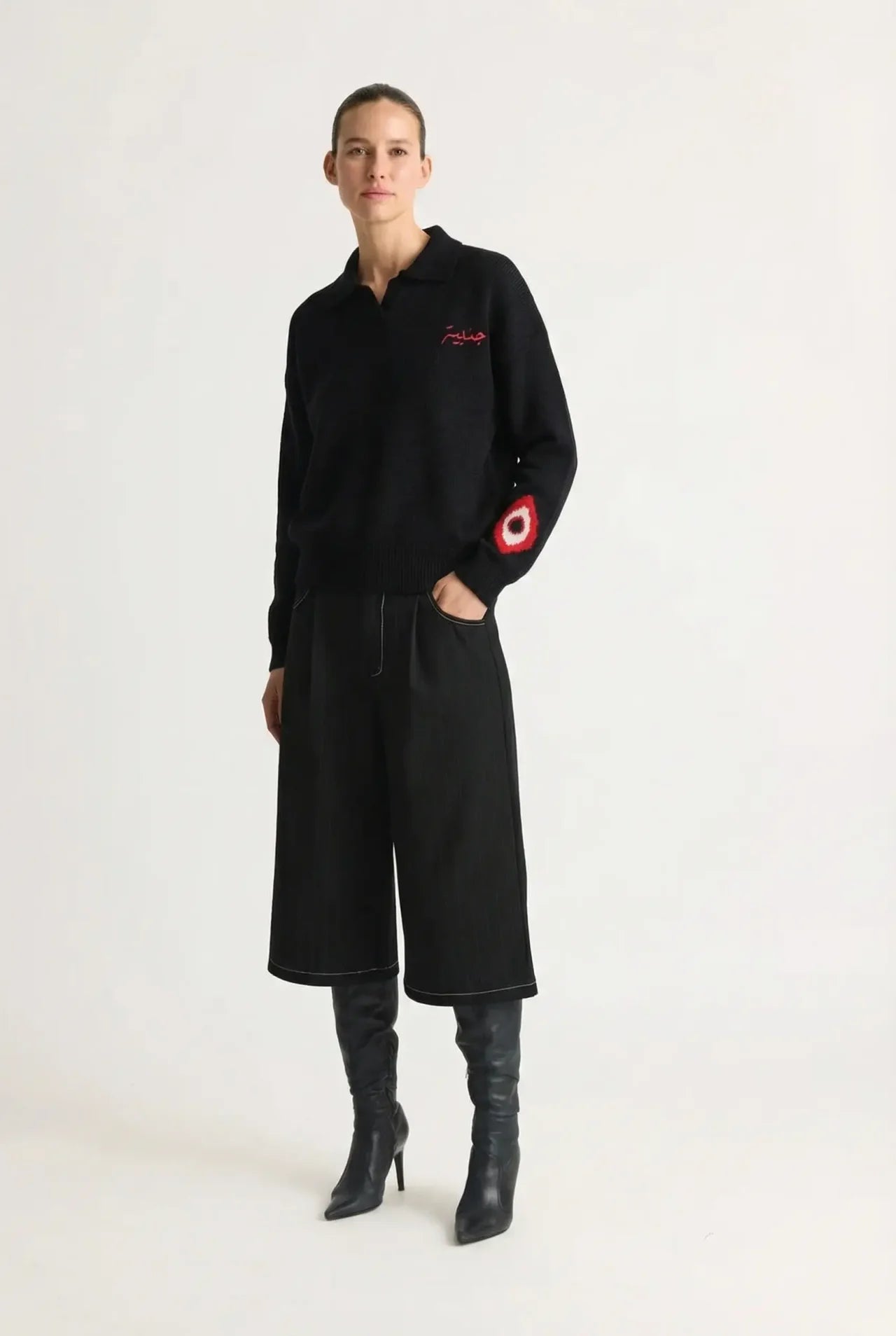 MUGHMAQ KNITED POLO SWEETSHIRT