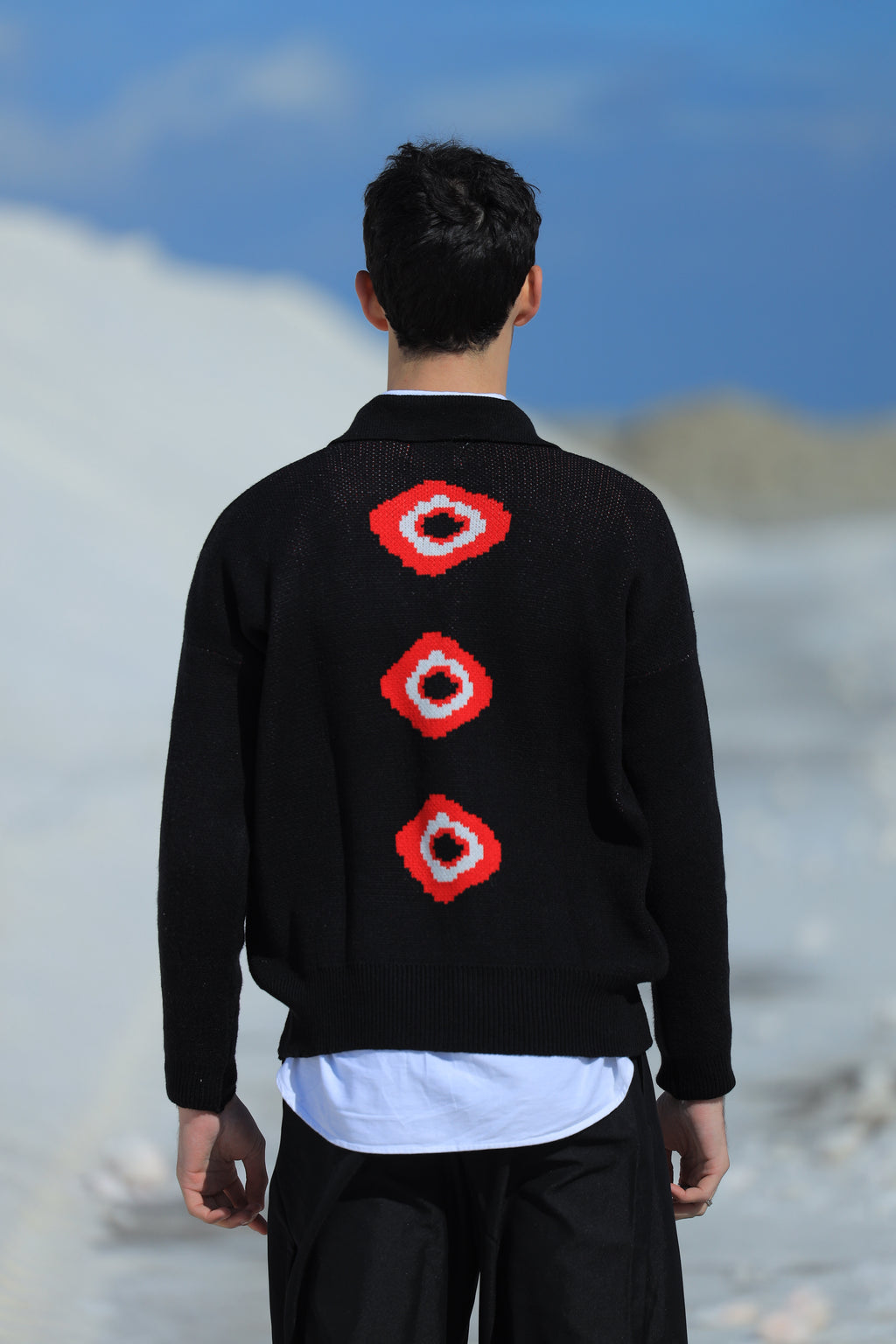 MUGHMAQ KNITED POLO SWEETSHIRT